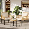 Outdoor Patio Conversation Set, Wicker Sofa Furniture Set with Coffee Table & Cushions,Outdoor Sectional Couch for Balcony,Backyard - 2 of 4