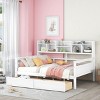 Daybed,Wood Slat Support Daybed Frame With Bedside Shelves And Two Drawers,Daybed Storage,Daybed For Bedroom-Cuddlewood - 2 of 4