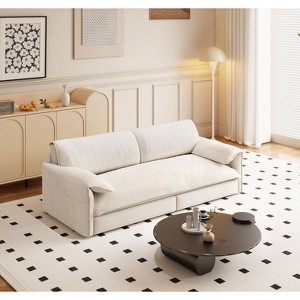 GDFStudio Sheila Convertible 66" Velvet Queen Size Sofa Bed with Side Pocket - 1 of 4