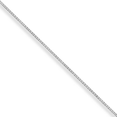 Black Bow Jewelry 1mm 14k White Gold Solid Classic Box Chain Necklace