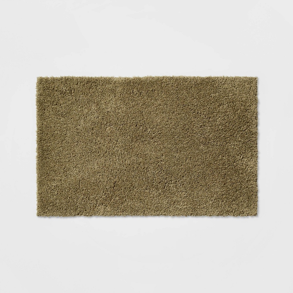 Photos - Bath Mat 23"x37" Antimicrobial Bath Rug Olive Green - Threshold™