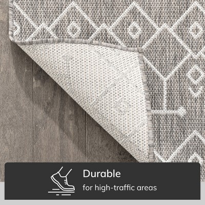 Luxe Light Grey Synthetic 8' x 10' Easy-Care Outdoor Area Rug