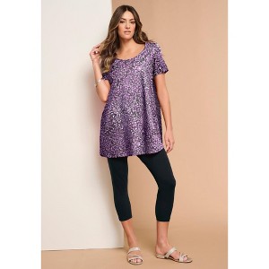 Roaman's Plus Size Cotton Ultimate Scoopneck Swing Tunic - 1 of 4