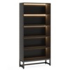 Lirago Black Powder-Coated Metal and Particle Board 5-Tier Bookcase 31.5x11.81x70.87 Inch with LED Music Sync Lights - 4 of 4