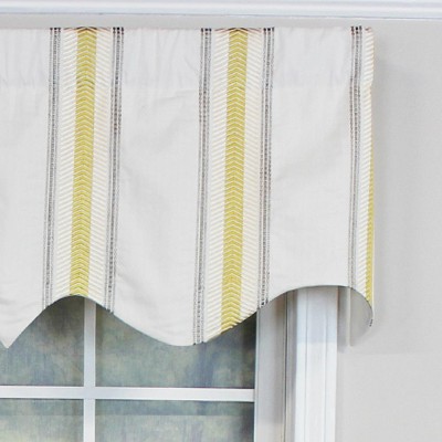 Cream and Yellow Striped Cotton Rod Pocket Valance