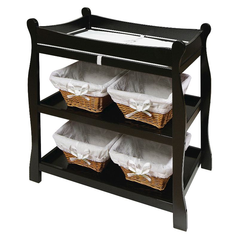 Badger Basket Sleigh Style Changing Table &#45; Black, 2 of 4
