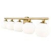 Neoma 5-Light Vanity Light - Stylish Steel Fixture with Opal Etched Glass Shades - 2 of 4
