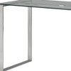 HomeRoots 47" Clear and Silver Glass and Metal Computer Desk - 4 of 4