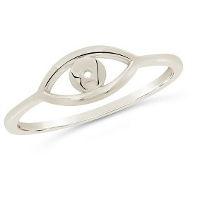 SHINE by Sterling Forever Sterling Silver Open Evil Eye Ring Silver size 8 - 1 of 4