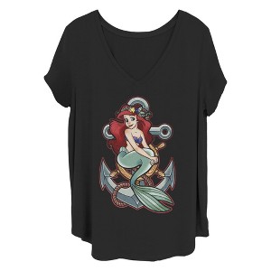 Women's The Little Mermaid Anchor Ariel T-Shirt - 1 of 4