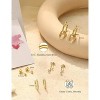 Small Gold Hoop Earrings for Women - Steel Flat Back Earring Sets for Multiple Piercing Cartilage Earing Stacks Silver Dangle Stud Trendy 4 Pairs - 4 of 4