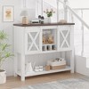 Coffee Bar Cabinet, Farmhouse Sideboard Buffet Storage Cabinet, Bar Cabinet with Glass Rack, for Home, Kitchen, Living Room, White - 2 of 4