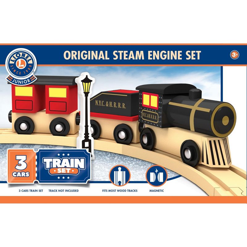 MasterPieces Wood Train Sets - Lionel Original Steam Engine 3 Piece Set, 1 of 8