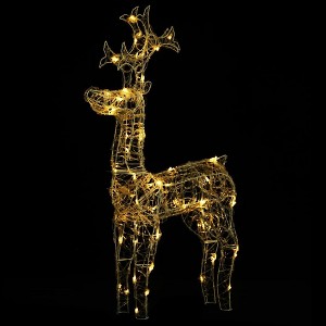 vidaXL Reindeer Christmas Decoration Warm White Acrylic Tall - 1 of 4