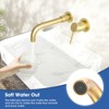 ChicFurnit Bathroom Sink Faucet Wall Mount Single Handle with Brass Rough in Valve for Bathroom, Gold, 12.01"*8.46"*2.95" - 2 of 4