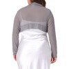 Agnes Orinda Women's Plus Size Mesh Crop Long Sleeve Open Front Cardigans - 4 of 4