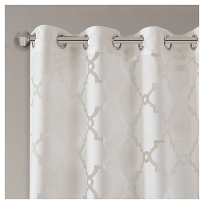 White Sheer Polyester Grommet Curtain Panel