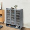 YIYIBYUS 7 Tier Shoe Storage Rack Cabinet with 3 Doors Freestanding, Gray - 3 of 4