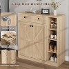 Shoe Storage Cabinet with Doors and Drawers, 42" Tall Modern Shoe Cabinet with 3 Adjustable Shelves, 4-Tier Organizer for Entryway - 2 of 4