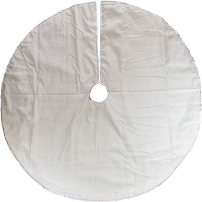 Christmas Tree Skirt with Crystal Lace Snowflake Design - Thumbnail 3