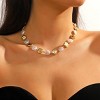 Gold Pearl Choker Necklace, Boho Beach Necklace with Charms, Waterproof Summer Jewelry for Women - 2 of 4