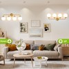 POWLIG 30.71-in 4-Light Gold Bathroom Light Fixtures Over Mirror Vanity Lighting with Milk White Glass Globe Shades - 3 of 4