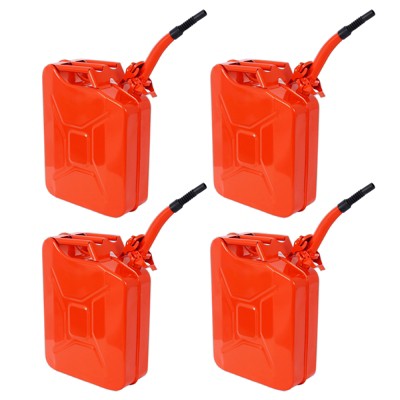 Garvee 5 Gallon Fuel Can With Flexible Spout, Petrol Diesel Storage Can Portable Cans For Automobile Motor Vehicle Off Road Emergency Set Of 4