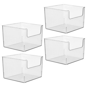 mDesign Kitchen Plastic Storage Organizer Bin with Open Front - 2 Pack - Clear - 1 of 4