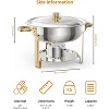 Chafing Dish for Buffet, 5QT Round Food Warmers w/Lid Holder, Stainless Steel Chafer Set with Spoon & Tweezers for Parties Banquet - 3 of 4