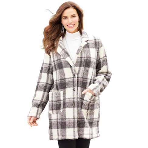 Plus size pile coat hotsell