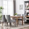 NicBex Set of 2 Retro Fabric Dining Chairs with Thick Cushions & Bronze Nailheads, Solid Wood Legs Comfy Kitchen Side Chairs - 2 of 4
