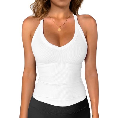 Women Summer Tank Tops sleeveless Shirts V Neck Slim fit Workout Camisole 2025 Trendy Y2K Going Out