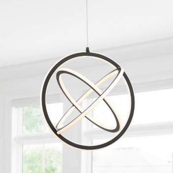 16.5" Adjustable Orbit Pendant (Includes Energy Efficient Light Bulb) Black - JONATHAN Y