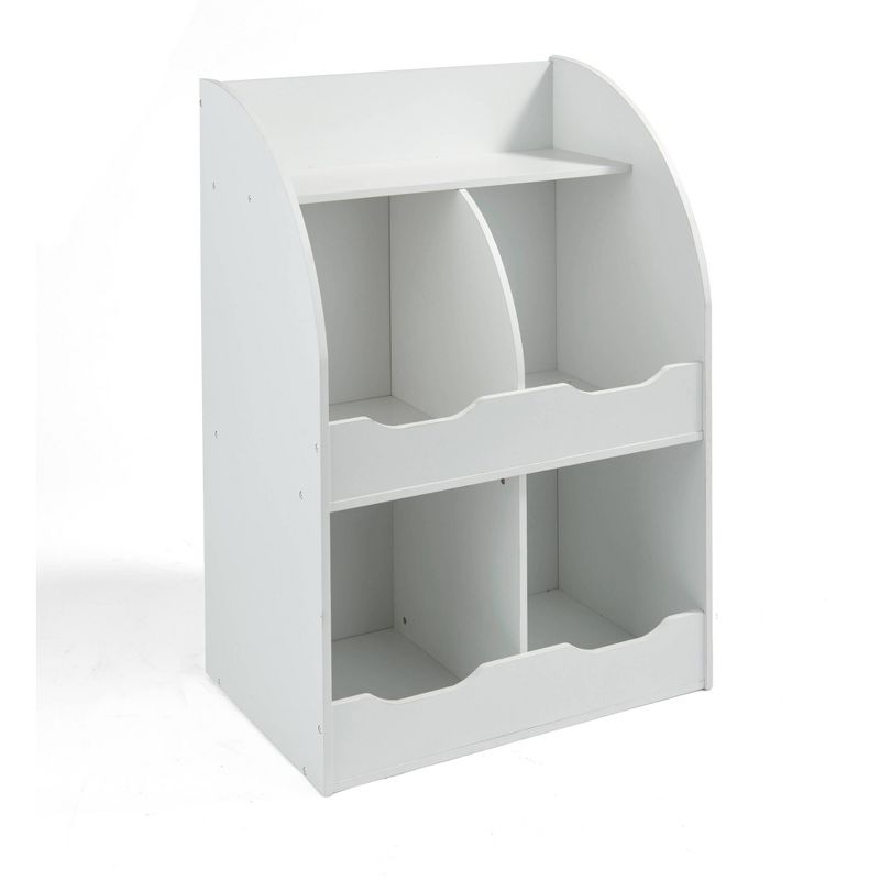 Badger Basket 4 Bin Storage Cubby with Bookshelf White, 1 of 8