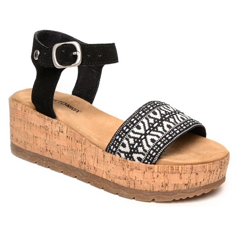 Black wedge best sale sandals target