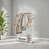 Heavy-Duty Clothes Rack with Dense Mesh Storage Shelf, 25.4mm Metal Garment Rack with Wheels and 2 Brakes Freestanding Clothes Rack - 4 of 4