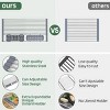 Expandable Roll Up Dish Drying Rack with 2 Removable Baskets Multipurpose Kitchen Drainer Caddy Organizer Storage Shelf Holder Stainless Steel - 4 of 4