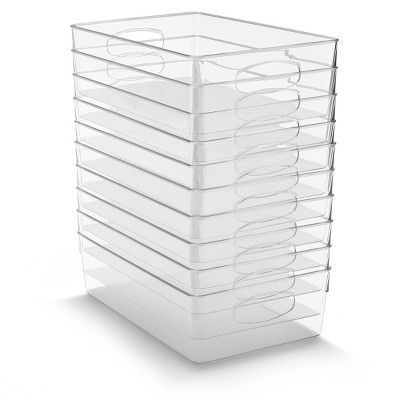 Sorbus 10 Pack Xlarge Clear Plastic Storage Bins with Handle - Perfect for kitchen, bathroom, pantry & more — фото 8