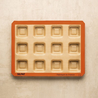 Silpat #1 Non-Stick Mold, Handcrafted in France Since 1965, Trusted by Chefs, Certified Food Safe (12 Hole Square Savarin Tray)