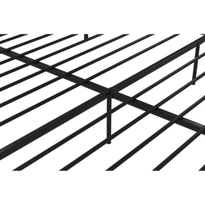 Marion King-Sized Black Metal Frame Canopy Bed with Headboard