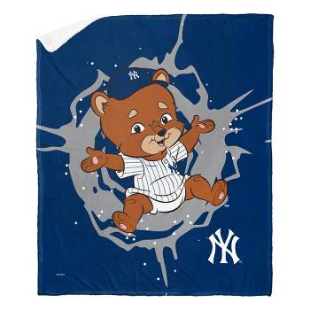50"x60" MLB New York Yankees Mascot 2 Layer Silk Touch Faux Shearling Throw Blanket