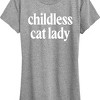 Women's - Instant Message - Childless Cat Lady White Short Sleeve Graphic T-Shirt - 2 of 4