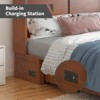 Murphy Bed Cabinet with Foldable Mattress, Queen Murphy Bed with Charging Station, Drawers - 3 of 4