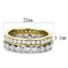 Slickblue Two-Tone Gold IP Stainless Steel Ring with Clear CZ, Women’s Stackable Ring, Gold, Sizes 5-10 - 2 of 4
