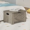 39.4in / 23.6in Storage Chest, Wooden Storage Bench With 2 Safety Hinges, Easy Assembly, Large Toy Chest for Entryway, Living Room, Bedroom - 3 of 4