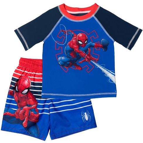 Spiderman Little BOYS Toddlers Tshirt Red Spidey Costume Front Marvel Hulk Team 