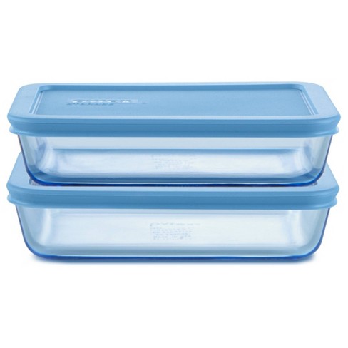 Pyrex® Simply Store® Tinted 4pc Lidded Rectangle Storage Set - image 1 of 4