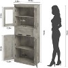 Tall Kitchen Pantry - 67" Food Storage Pantry Cabinet with Doors and Shelves Tall Bathroom Storage Cabinet Wooden Cupboard with Drawer - 2 of 4