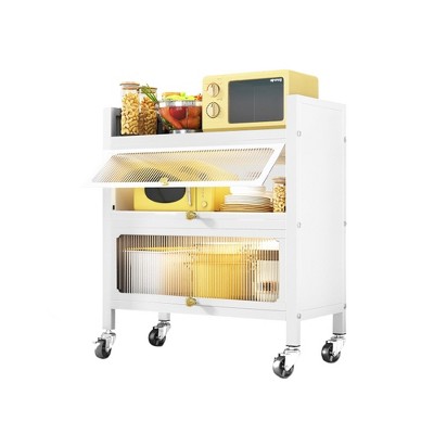 Fortune Candy 33.78'' Tall 3 Tier Kitchen Pantry Cabinet with 2 Door, Recyoled Metal