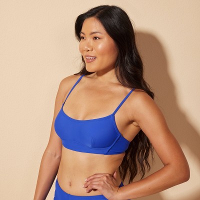 Shade & Shore Women's Scoop Neck Bralette Bikini Top - Shade & Shore™ Cobalt M — фото 4